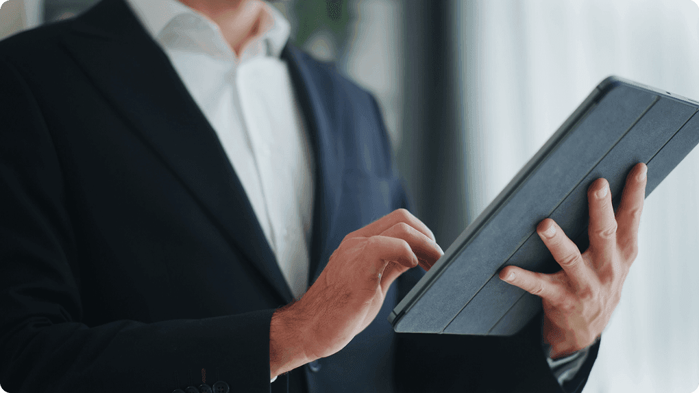 Professional with tablet